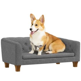 Raised Pet Lounge for Small to Medium Dogs Grey with Plush Removable Cover
