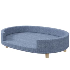 Dog Couch for Large Dogs with Removable Top, Washable Cover, Blue