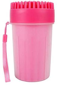 Pet Portable Paw Cleaner Dog Paw Washer Cup Paw Cleaner for Cats and Small / Medium / Large Dogs (Color: PINK, size: small)